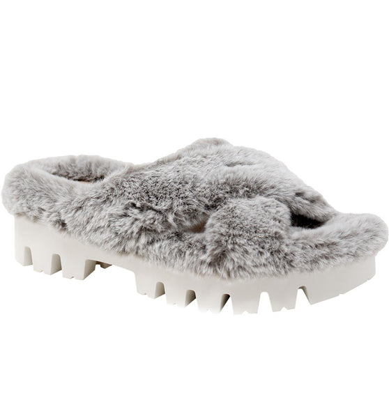 Zealous Faux Fur Sporty Bottom Slide Sandal Charles by Charles David